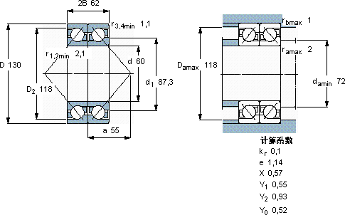 SKF2 x 7312 BECBP *軸承圖紙