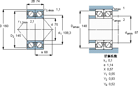 SKF2 x 7315 BECBP *軸承圖紙