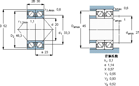 SKF2 x 7304 BEGAP *軸承圖紙
