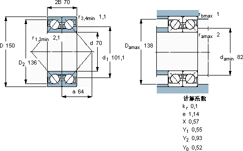 SKF2 x 7314 BEGAP *軸承圖紙