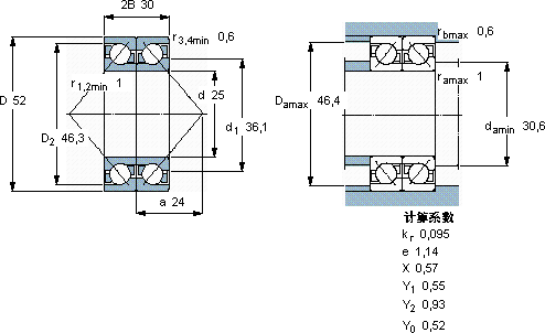 SKF2 x 7205 BEGCP *軸承圖紙