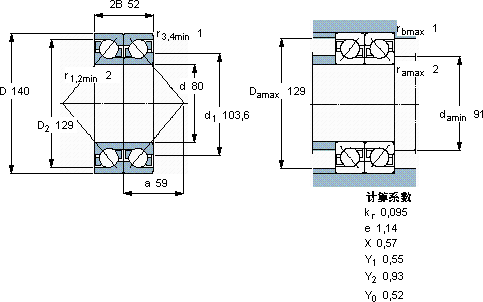 SKF2 x 7216 BECBM *軸承圖紙