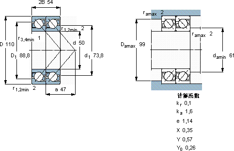 SKF2 x 7310 BEGBP *軸承圖紙