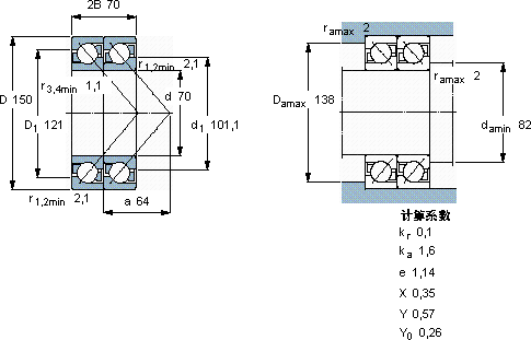 SKF2 x 7314 BECBPH *軸承圖紙