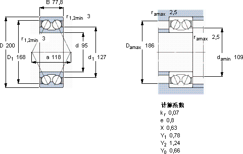 SKF3319 A軸承圖紙