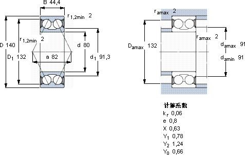 SKF5216 A-2RS1軸承圖紙