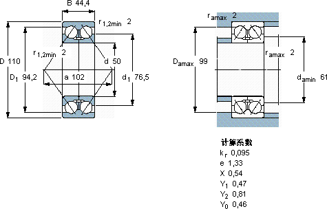 SKF3310 DMA軸承圖紙