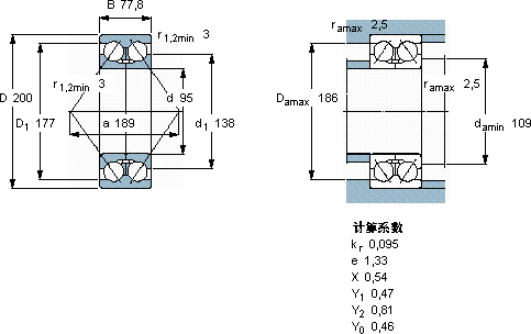 SKF3319 DMA軸承圖紙