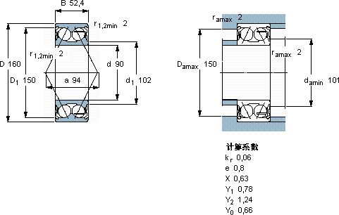 SKF5218 A-2Z軸承圖紙