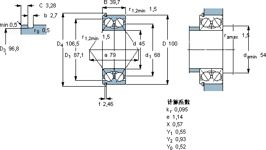SKF3309 DNRCBM軸承圖紙