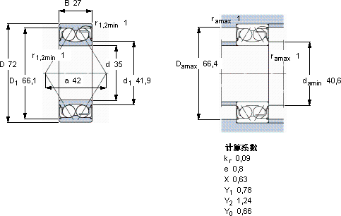SKF5207 E-2RS1軸承圖紙