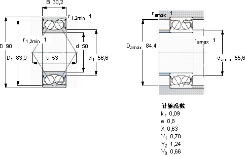 SKF5210 E-2RS1軸承圖紙