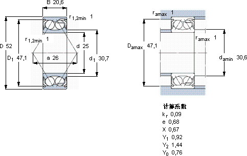 SKF5205 E-2Z軸承圖紙
