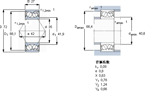 SKF5207 E-2Z軸承圖紙