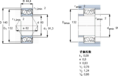 SKF5216 E-2Z軸承圖紙