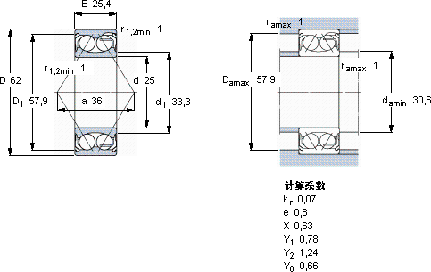 SKF5305 E-2Z軸承圖紙