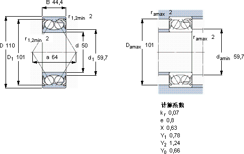 SKF5310 E-2Z軸承圖紙