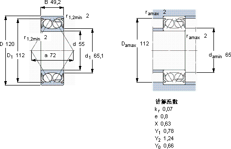 SKF5311 E-2Z軸承圖紙