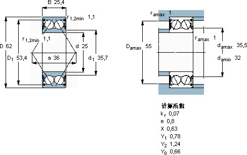 SKF3305 A-2RS1TN9/MT33 *軸承圖紙