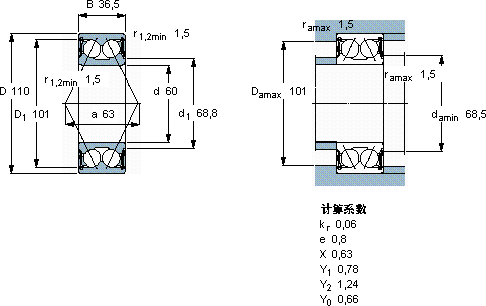 SKF3212 A-2RS1TN9/MT33 *軸承圖紙