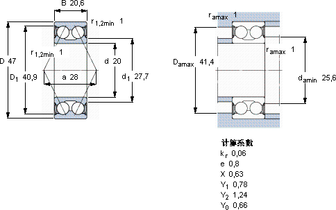 SKF3204 A-2RS1/MT33 *軸承圖紙