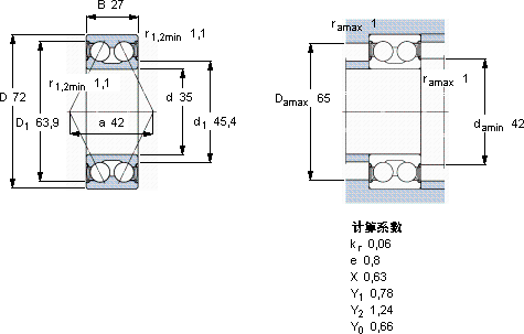 SKF3207 A-2RS1/MT33 *軸承圖紙