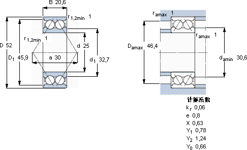 SKF3205 ATN9/W64 *軸承圖紙