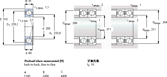 SKF7040 CD/P4A軸承圖紙
