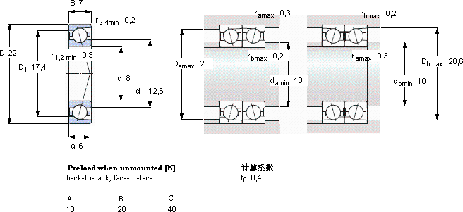 SKF708 CD/P4A軸承圖紙