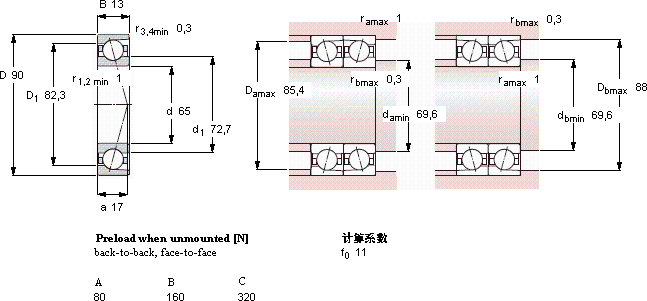 SKF71913 CD/P4A軸承圖紙