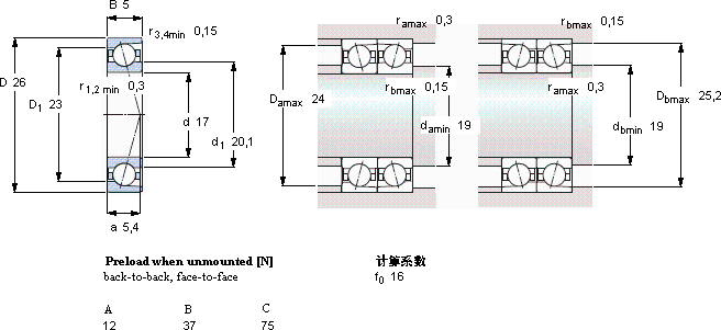 SKF71803 CD/P4A軸承圖紙