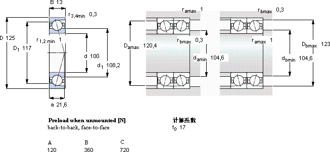 SKF71820 CD/P4A軸承圖紙