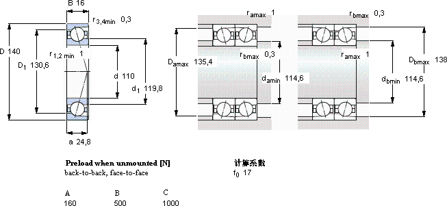 SKF71822 CD/P4A軸承圖紙