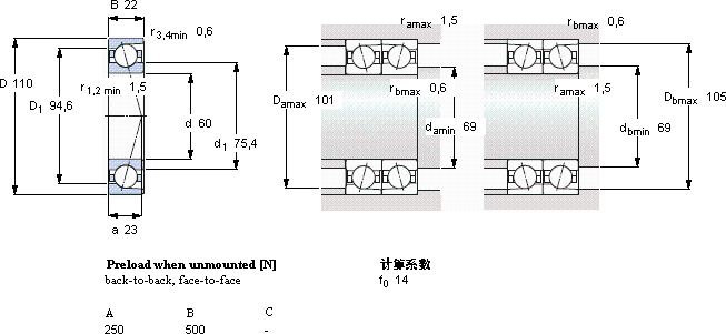 SKF7212 CD/HCP4A軸承圖紙