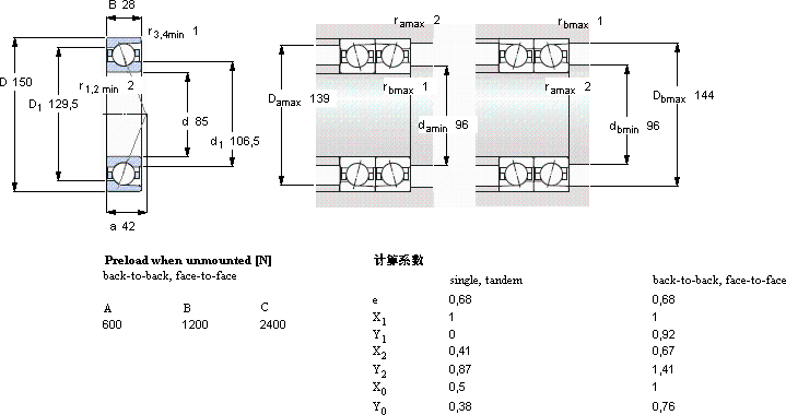 SKF7217 ACD/P4A軸承圖紙