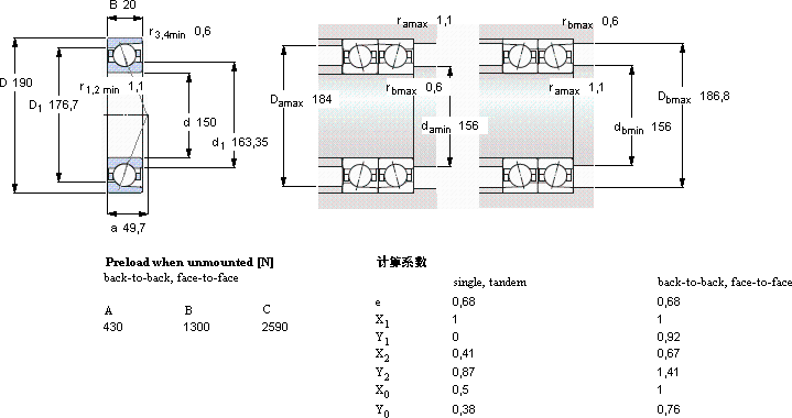 SKF71830 ACD/P4軸承圖紙