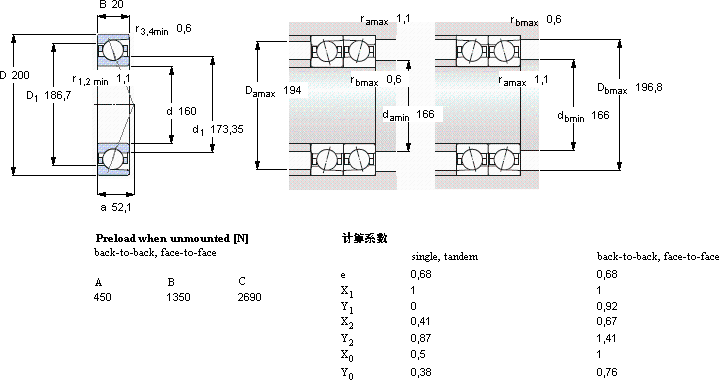 SKF71832 ACD/P4軸承圖紙