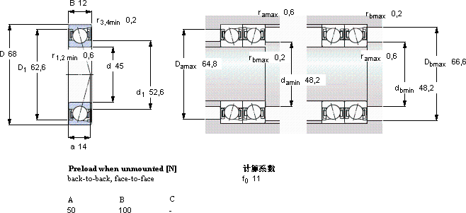 SKFS71909 CD/HCP4A軸承圖紙