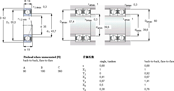 SKFS7007 ACD/P4A軸承圖紙