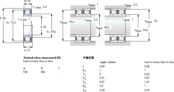 SKFS7010 ACD/HCP4A軸承圖紙