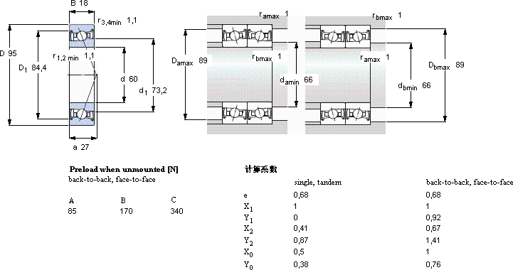 SKFS7012 DB/P7軸承圖紙