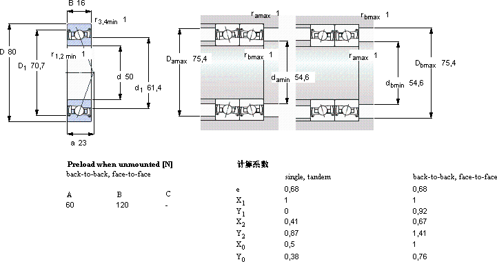 SKFSC7010 DB/P7軸承圖紙