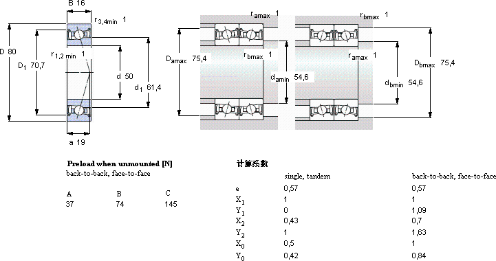 SKFS7010 FB/P7軸承圖紙