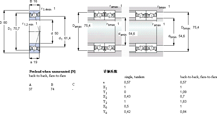 SKFSC7010 FB/P7軸承圖紙