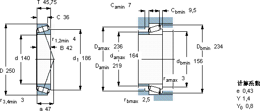 SKF30228 J2軸承圖紙