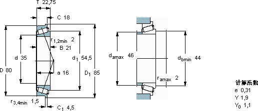 SKF30307 RJ2/Q軸承圖紙