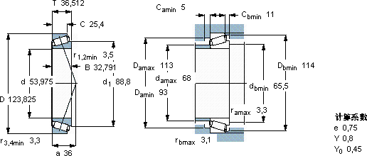 SKF72212/2/72487/2/Q軸承圖紙