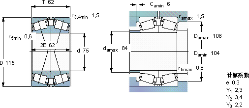 SKF33015/QDF軸承圖紙