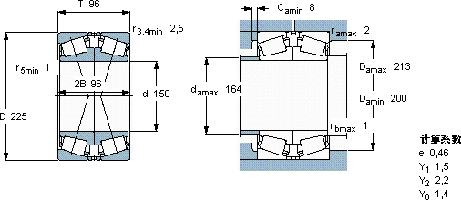 SKF32030 X/DF軸承圖紙