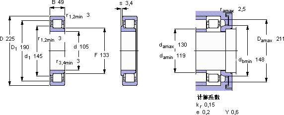 SKFNJ 321 ECP *軸承圖紙